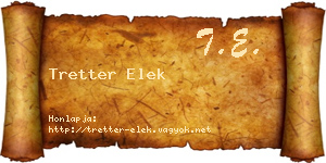 Tretter Elek névjegykártya